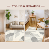 Contemporary Cream Geometric Waves(Black)