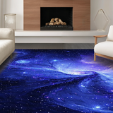 Ultra Soft Area Rug, Non Slip, Stain Resistant, Washable Area Rugs for Living Room, Bedroom, Dreamy Starry Sky Visualization(Blue)