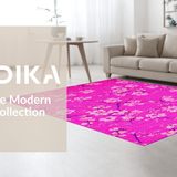 Ultra Soft Area Rug, Non Slip, Stain Resistant, Washable Area Rugs for Living Room, Bedroom, Lively Cheerful Garden Theme(Pink)