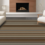 Ultra Soft Area Rug, Non Slip, Stain Resistant, Washable Area Rugs for Living Room, Bedroom, Contemporary Striped Visual Appeal(Brown)