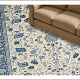 Ultra Soft Area Rug, Non Slip, Stain Resistant, Washable Area Rugs for Living Room, Bedroom, Elegant Soft Patterned Motif(Ivory)