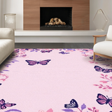 Ultra Soft Area Rug, Non Slip, Stain Resistant, Washable Area Rugs for Living Room, Bedroom, Vibrant Floral Nature Inspiration(Pink)