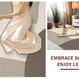 Ultra Soft Area Rug, Non Slip, Stain Resistant, Washable Area Rugs for Living Room, Bedroom, Chic Neutral Tiled Composition(Beige)