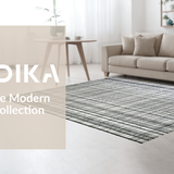 Ultra Soft Area Rug, Non Slip, Stain Resistant, Washable Area Rugs for Living Room, Bedroom, Linear Ascent Black White Layered Carpet(Black)