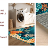 Ultra Soft Area Rug, Non Slip, Stain Resistant, Washable Area Rugs for Living Room, Bedroom, Colorful Nautical Fantasy Design(Blue)