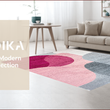 Ultra Soft Area Rug, Non Slip, Stain Resistant, Washable Area Rugs for Living Room, Bedroom, Modern Abstract Marble Texture(Pink)