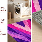 Ultra Soft Area Rug, Non Slip, Stain Resistant, Washable Area Rugs for Living Room, Bedroom, Dynamic Modern Striped Arrangement(Purple)