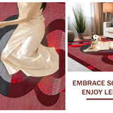 Ultra Soft Area Rug, Non Slip, Stain Resistant, Washable Area Rugs for Living Room, Bedroom, Dynamic Modern Red Pattern Play(Red)