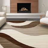 Ultra Soft Area Rug, Non Slip, Stain Resistant, Washable Area Rugs for Living Room, Bedroom, Luxurious Rich Brown Patterns(Beige)