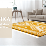 Ultra Soft Area Rug, Non Slip, Stain Resistant, Washable Area Rugs for Living Room, Bedroom, Vibrant Southwest Geometric Fusion(Gold)