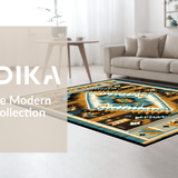 Ultra Soft Area Rug, Non Slip, Stain Resistant, Washable Area Rugs for Living Room, Bedroom, Sophisticated Southwest Inspired Design(Brown)
