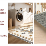 Ultra Soft Area Rug, Non Slip, Stain Resistant, Washable Area Rugs for Living Room, Bedroom, Luxurious Neutral Tiled Design(Beige)