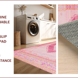 Ultra Soft Area Rug, Non Slip, Stain Resistant, Washable Area Rugs for Living Room, Bedroom, Lovely Romantic Vintage Style(Pink)
