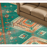 Ultra Soft Area Rug, Non Slip, Stain Resistant, Washable Area Rugs for Living Room, Bedroom, Vibrant Tribal Tapestry Aesthetic(Orange)