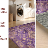 Ultra Soft Area Rug, Non Slip, Stain Resistant, Washable Area Rugs for Living Room, Bedroom, Contemporary Textured Color Burst(Purple)