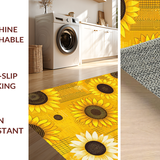 Ultra Soft Area Rug, Non Slip, Stain Resistant, Washable Area Rugs for Living Room, Bedroom, Rustic Sunflower Vintage Charm(Yellow)