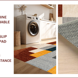 Ultra Soft Area Rug, Non Slip, Stain Resistant, Washable Area Rugs for Living Room, Bedroom, Stylish Minimalist Geometric Carpet for Open Space Interiors(Gray)