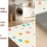 Ultra Soft Area Rug, Non Slip, Stain Resistant, Washable Area Rugs for Living Room, Bedroom, Elegant Subtle Dot Textural Appeal(White)