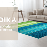 Ultra Soft Area Rug, Non Slip, Stain Resistant, Washable Area Rugs for Living Room, Bedroom, Rustic Minimalist Line Art(Green)