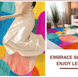 Ultra Soft Area Rug, Non Slip, Stain Resistant, Washable Area Rugs for Living Room, Bedroom, Pool Entrance Doormat Style-5(Yellow)