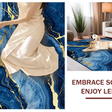 Ultra Soft Area Rug, Non Slip, Stain Resistant, Washable Area Rugs for Living Room, Bedroom, Vibrant Abstract Luxe Statement(Blue)