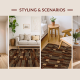 Ultra Soft Area Rug, Non Slip, Stain Resistant, Washable Area Rugs for Living Room, Bedroom, Whimsical Retro Animal Print(Brown)