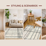 Classic Accent with Striking Alternating Lines and Minimalist Stripe Design(Beige)