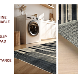 Ultra Soft Area Rug, Non Slip, Stain Resistant, Washable Area Rugs for Living Room, Bedroom, Rustic Natural Tone Patterned Textile(Black)