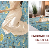 Ultra Soft Area Rug, Non Slip, Stain Resistant, Washable Area Rugs for Living Room, Bedroom, Vibrant Coastal Floral Design(Blue)