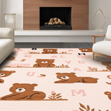 Ultra Soft Area Rug, Non Slip, Stain Resistant, Washable Area Rugs for Living Room, Bedroom, Vibrant Kids' Learning Circle(Pink)
