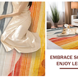 Ultra Soft Area Rug, Non Slip, Stain Resistant, Washable Area Rugs for Living Room, Bedroom, Trendy Modern Rainbow Palette(Orange)