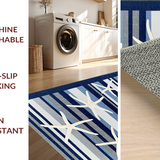 Ultra Soft Area Rug, Non Slip, Stain Resistant, Washable Area Rugs for Living Room, Bedroom, Vibrant Nautical Inspired Decor(Blue)