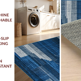 Ultra Soft Area Rug, Non Slip, Stain Resistant, Washable Area Rugs for Living Room, Bedroom, Luxurious Swirling Cloud Patterns(Blue)