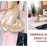 Ultra Soft Area Rug, Non Slip, Stain Resistant, Washable Area Rugs for Living Room, Bedroom, Sleek Light Luxury Geometric Texture(Pink)