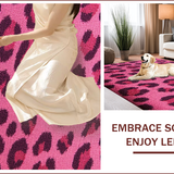 Ultra Soft Area Rug, Non Slip, Stain Resistant, Washable Area Rugs for Living Room, Bedroom, Faux Leopard Cowhide(Pink)