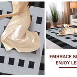 Ultra Soft Area Rug, Non Slip, Stain Resistant, Washable Area Rugs for Living Room, Bedroom, Elegant Geometric Patterned Design(Black)