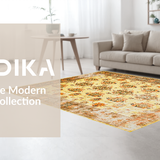 Ultra Soft Area Rug, Non Slip, Stain Resistant, Washable Area Rugs for Living Room, Bedroom, Chic Vintage Tiled Arrangement(Yellow)