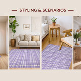 Ultra Soft Area Rug, Non Slip, Stain Resistant, Washable Area Rugs for Living Room, Bedroom, Stylish Colorful Ogee Patterns(Purple)