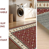 Ultra Soft Area Rug, Non Slip, Stain Resistant, Washable Area Rugs for Living Room, Bedroom, Rich Earthy Floral Trellis Aesthetic(Red)