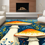 Lively Earth Tone Mushroom Print(Blue)