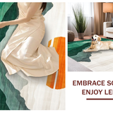 Ultra Soft Area Rug, Non Slip, Stain Resistant, Washable Area Rugs for Living Room, Bedroom, Stylish Abstract Nature Composition(Orange)