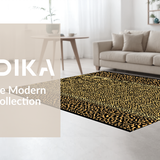 Ultra Soft Area Rug, Non Slip, Stain Resistant, Washable Area Rugs for Living Room, Bedroom, Trendy Textured Brown Print(Gold)