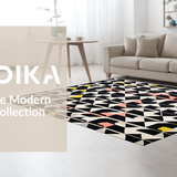 Ultra Soft Area Rug, Non Slip, Stain Resistant, Washable Area Rugs for Living Room, Bedroom, Chic Geometric Harlequin Aesthetic(Black)