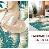 Ultra Soft Area Rug, Non Slip, Stain Resistant, Washable Area Rugs for Living Room, Bedroom, Elegant Aqua and Ivory Fusion(Green)