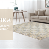 Ultra Soft Area Rug, Non Slip, Stain Resistant, Washable Area Rugs for Living Room, Bedroom, Rustic Earthy Toned Vine Motif(Gray)