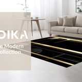 Ultra Soft Area Rug, Non Slip, Stain Resistant, Washable Area Rugs for Living Room, Bedroom, Sleek Contemporary Linear Design(Gold)