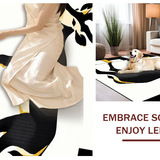 Ultra Soft Area Rug, Non Slip, Stain Resistant, Washable Area Rugs for Living Room, Bedroom, Stylish Earthy Tones with Animal Themes(Black)