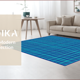 Ultra Soft Area Rug, Non Slip, Stain Resistant, Washable Area Rugs for Living Room, Bedroom, Eclectic Deep Royal Geometric Trellis(Blue)