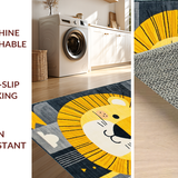 Ultra Soft Area Rug, Non Slip, Stain Resistant, Washable Area Rugs for Living Room, Bedroom, Playful Cartoon Animal Motif(Yellow)