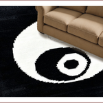 Ultra Soft Area Rug, Non Slip, Stain Resistant, Washable Area Rugs for Living Room, Bedroom, Soft Black and White Yoga Mat(Black) - ODIKA